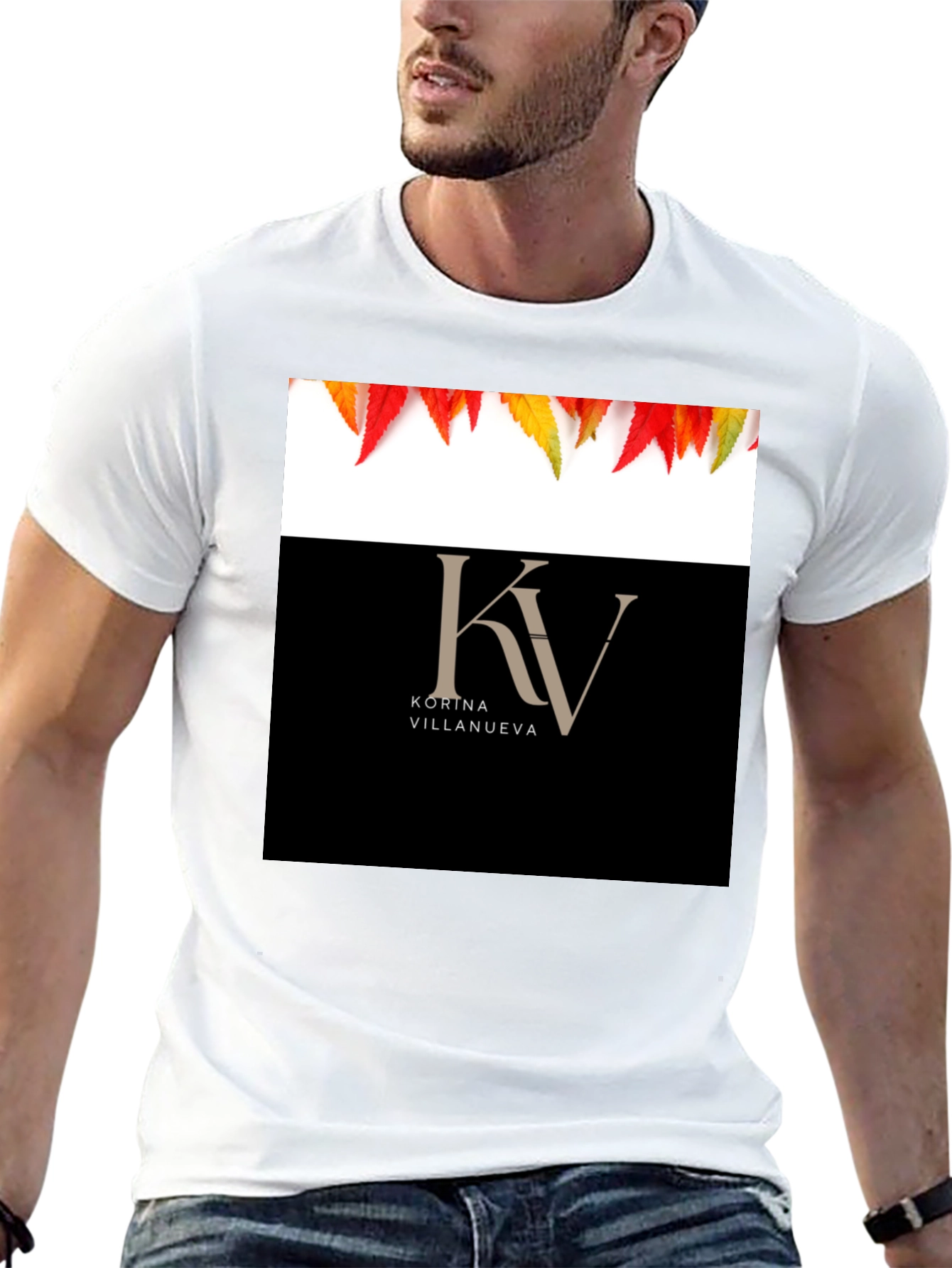 KV Kortna Villanueva Graphic Black T-Shirt
