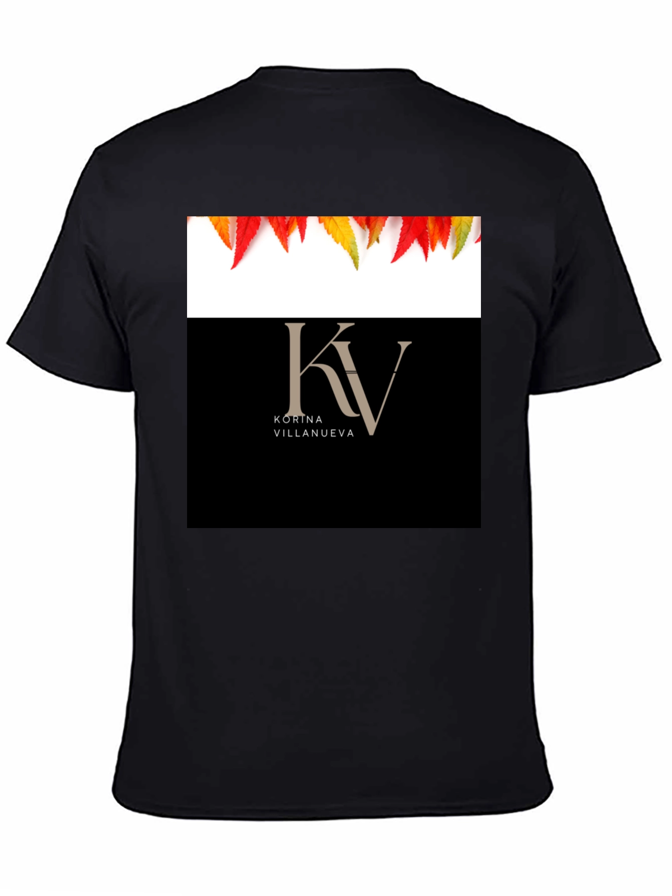 KV Kortna Villanueva Graphic Black T-Shirt