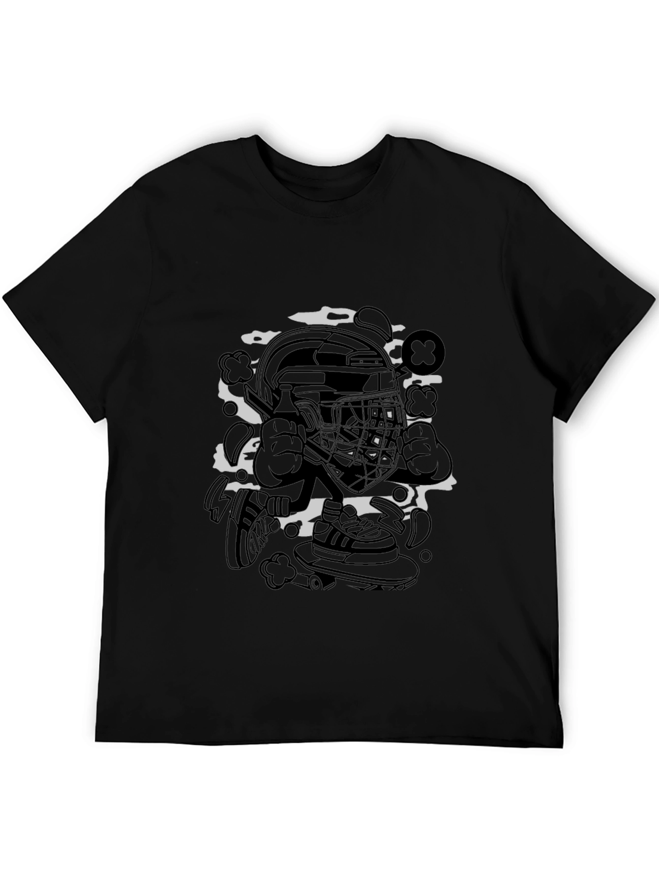 Cool Graphic Tee - Hockey Skateboarder