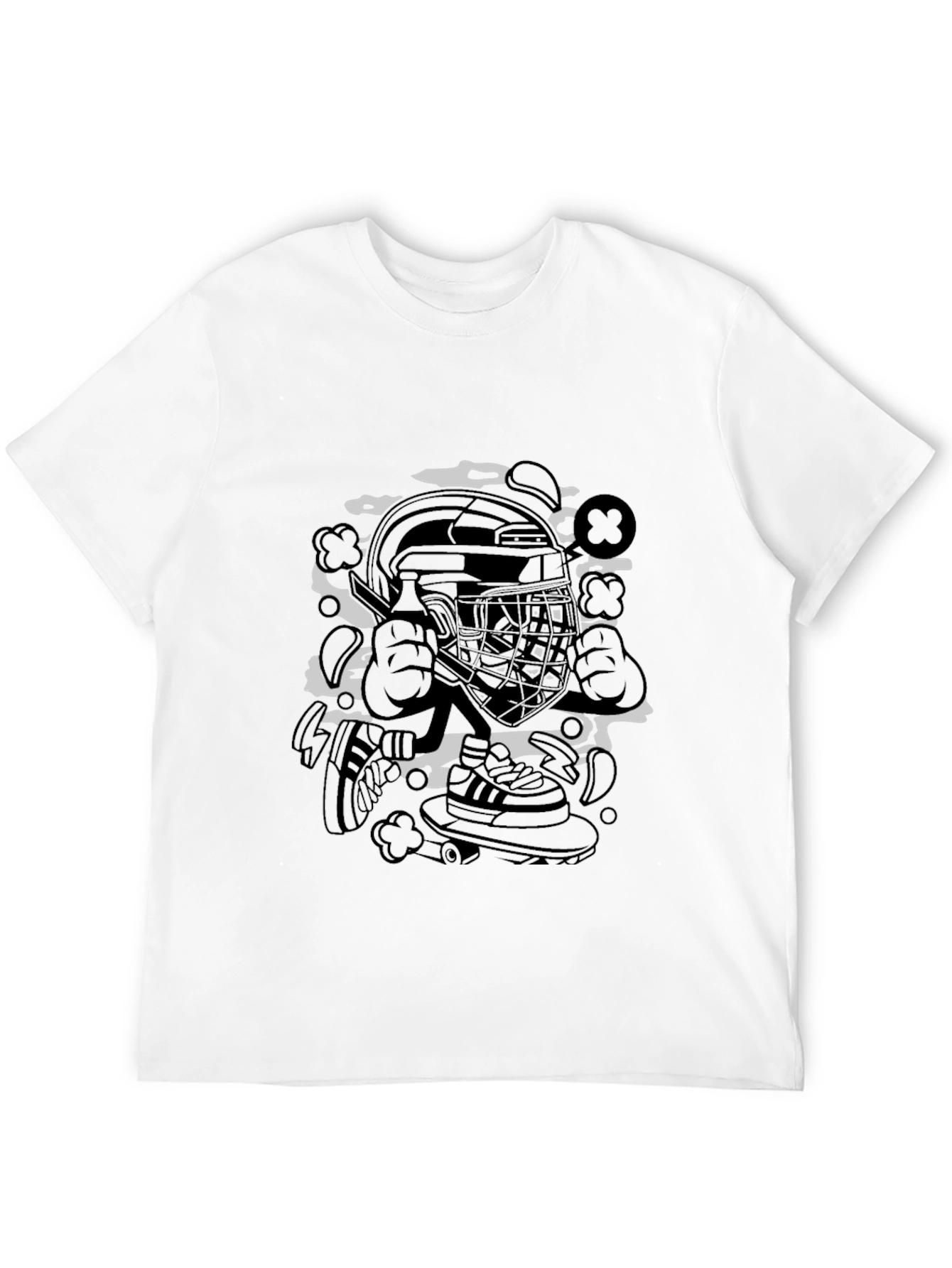 Cool Graphic Tee - Hockey Skateboarder