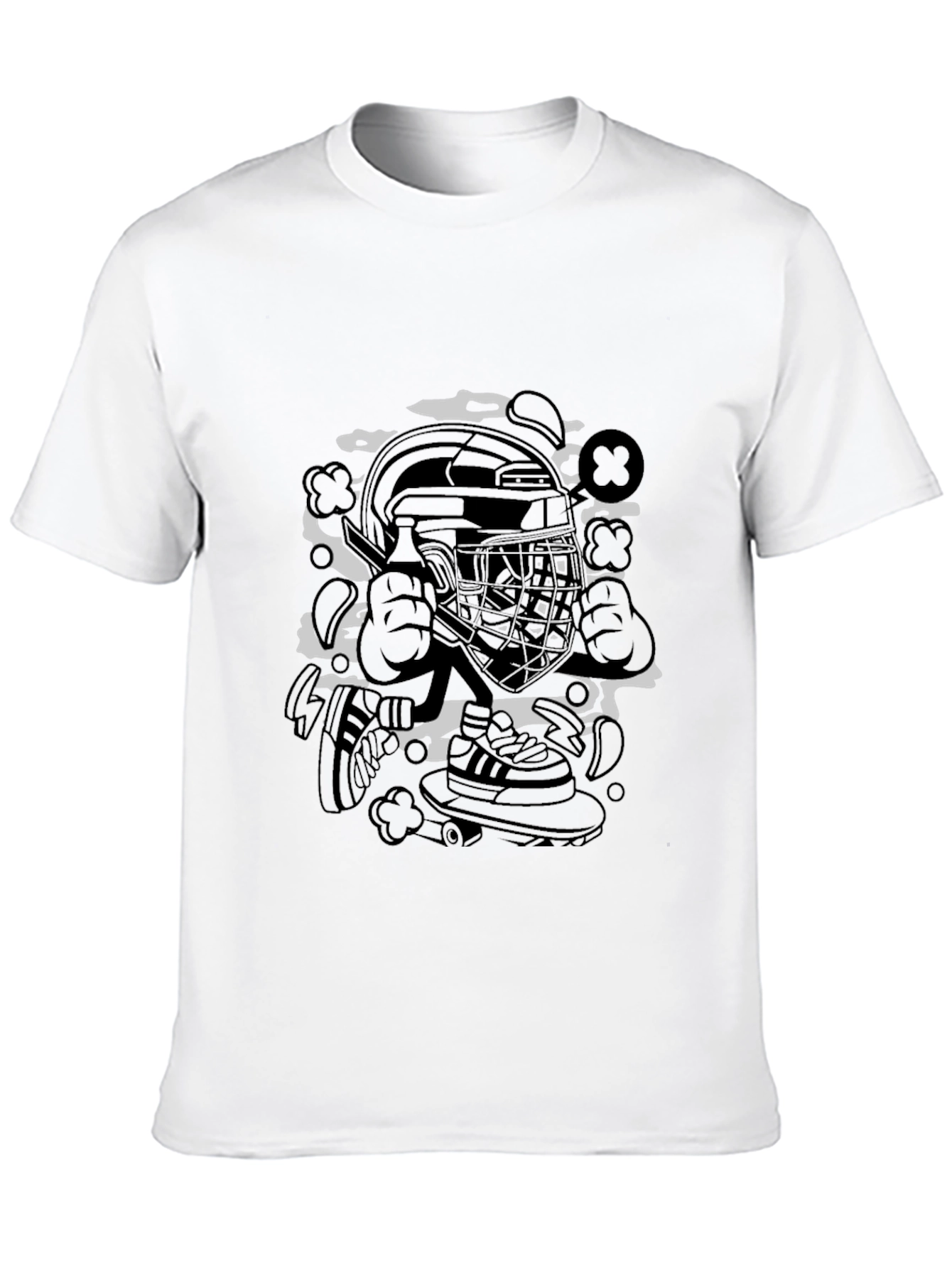 Cool Graphic Tee - Hockey Skateboarder