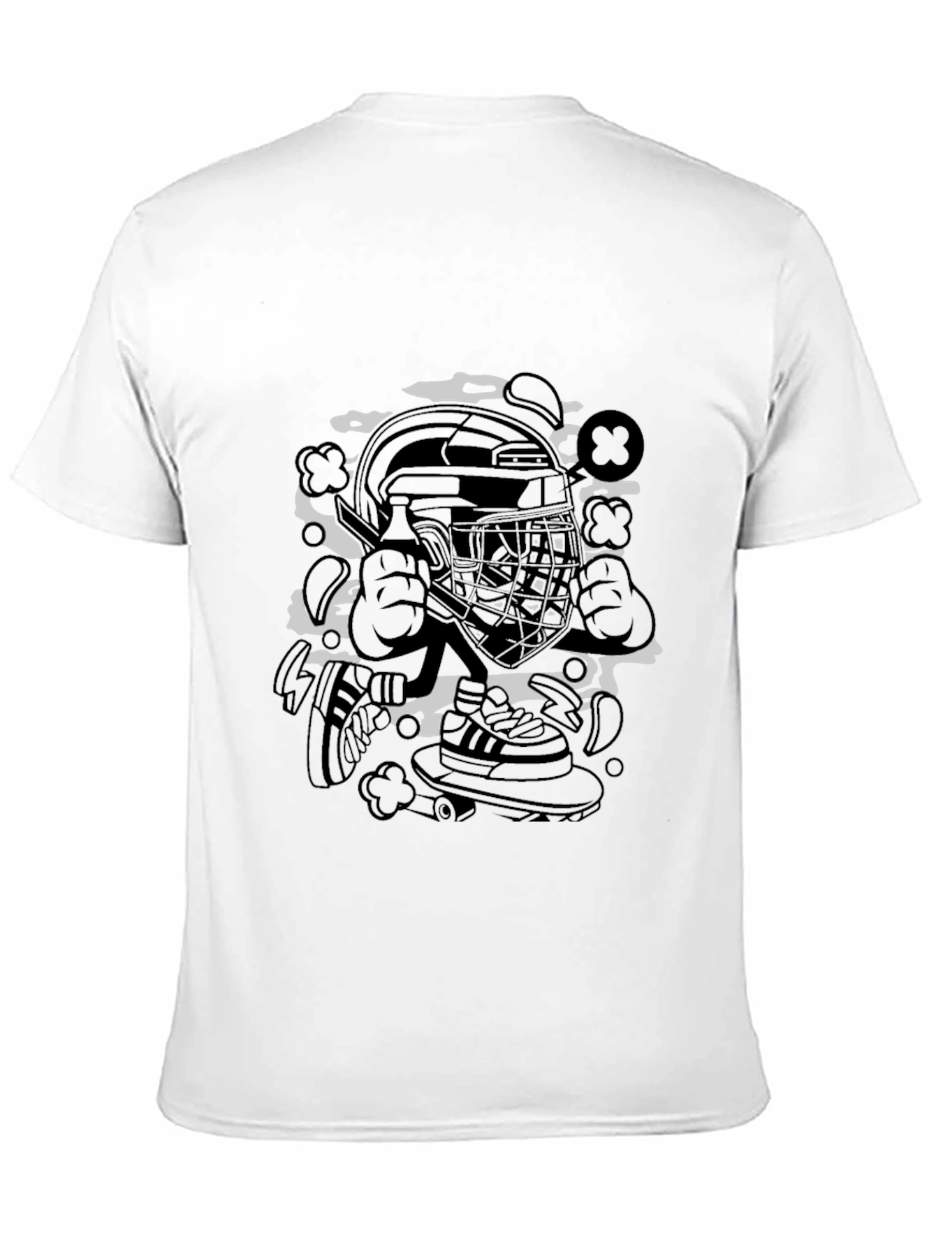 Cool Graphic Tee - Hockey Skateboarder