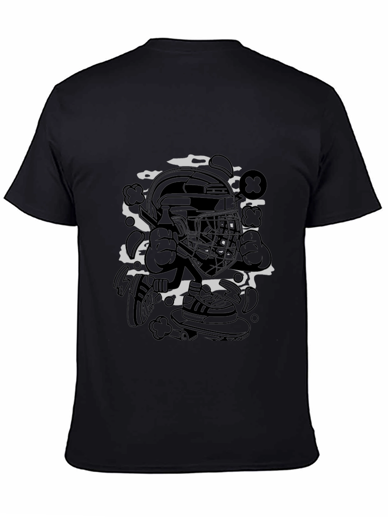 Cool Graphic Tee - Hockey Skateboarder