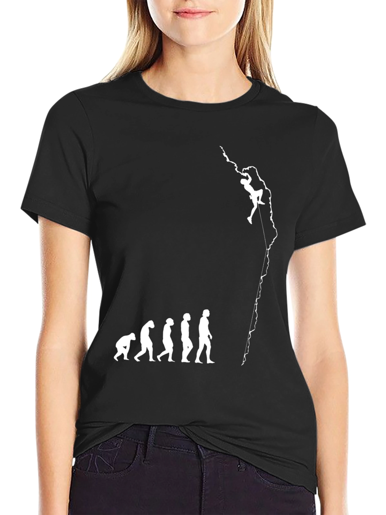 Evolution of Climbing T-Shirt - Black Graphic Tee