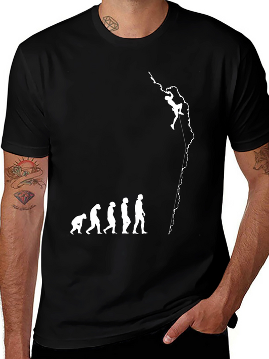 Evolution of Climbing T-Shirt - Black Graphic Tee