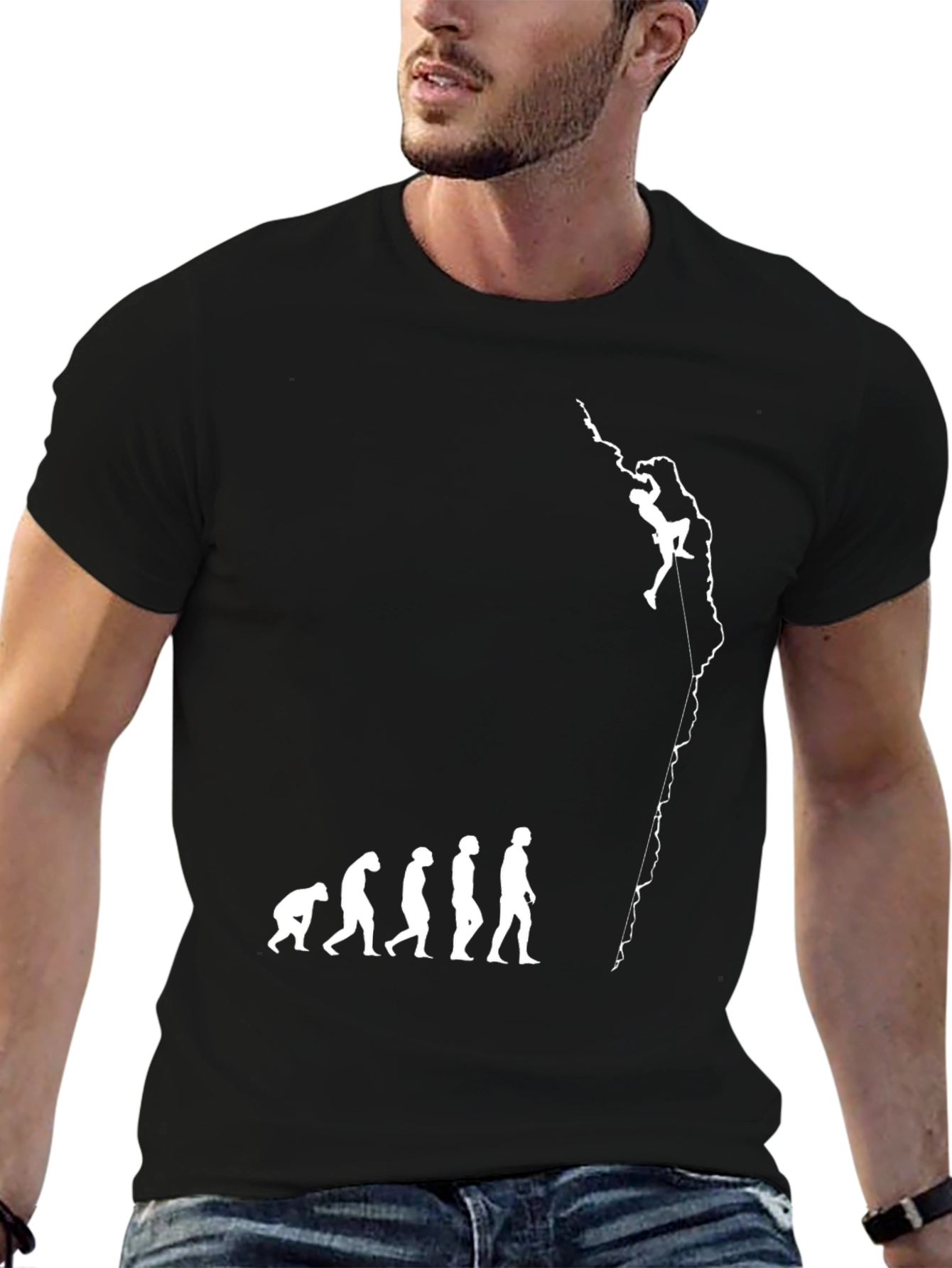 Evolution of Climbing T-Shirt - Black Graphic Tee