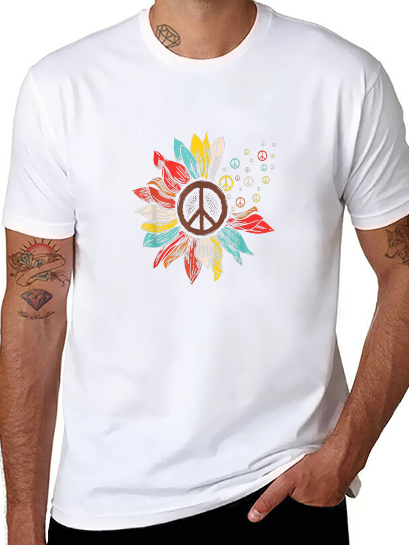 Peace Sign Sunflower Graphic Tee