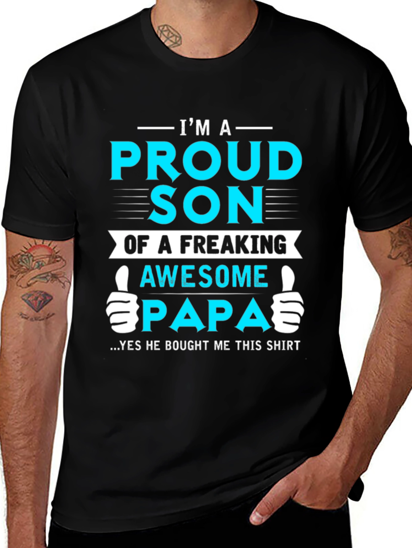 Proud Son of Awesome Papa Graphic T-Shirt