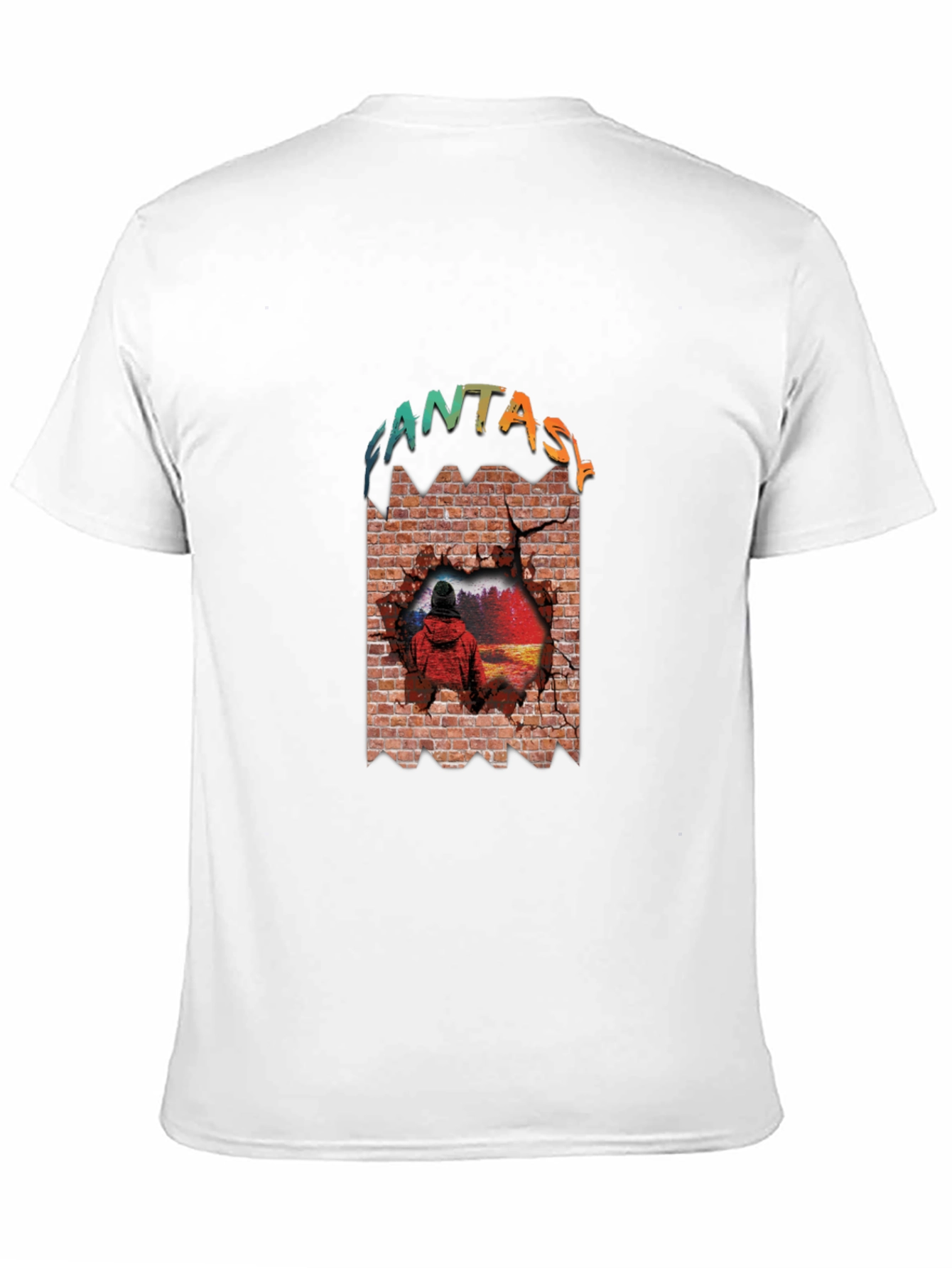 Fantasy Brick Wall Graphic Tee - Unique Design