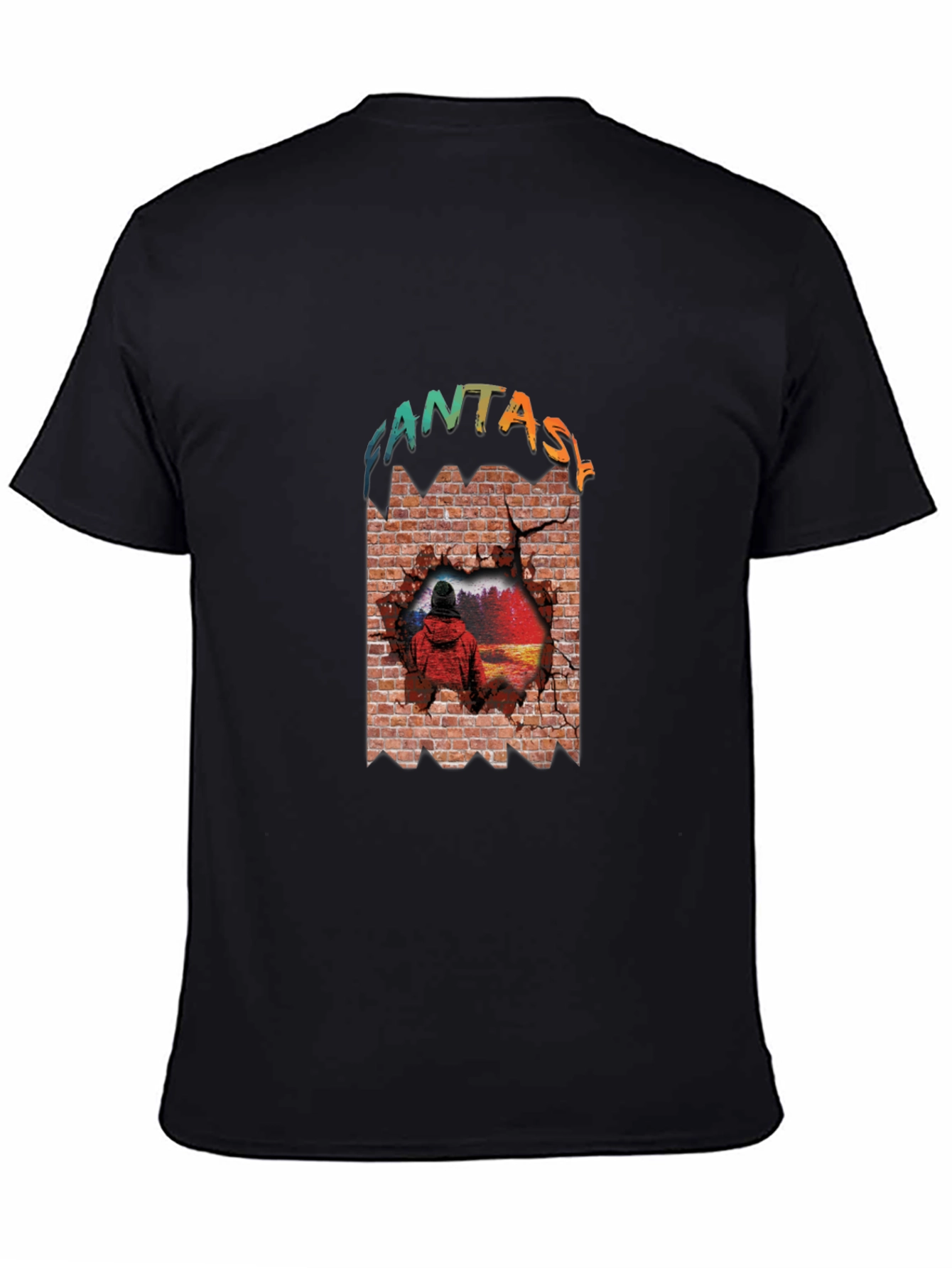 Fantasy Brick Wall Graphic Tee - Unique Design
