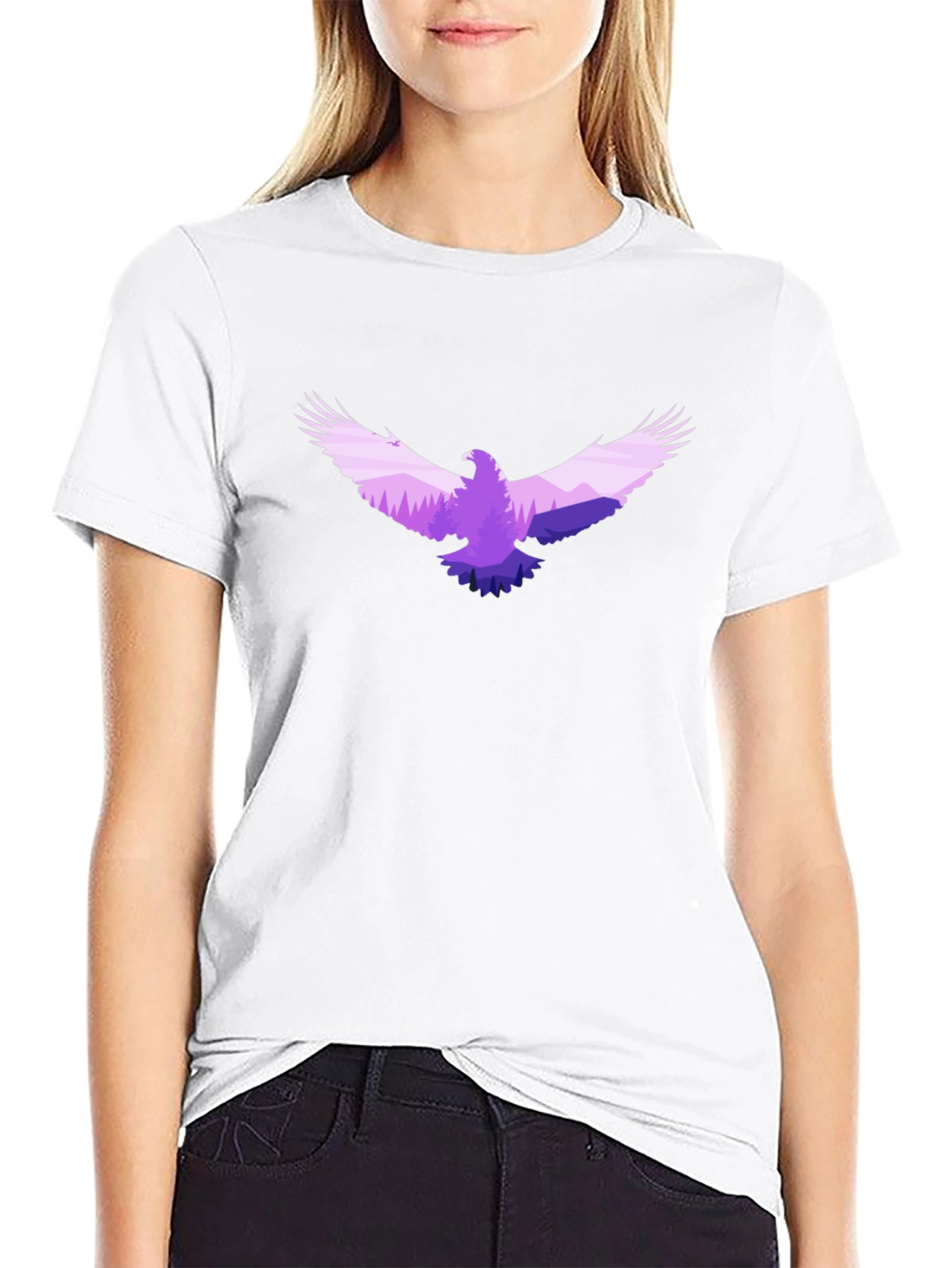 Eagle Silhouette Graphic Tee - Black