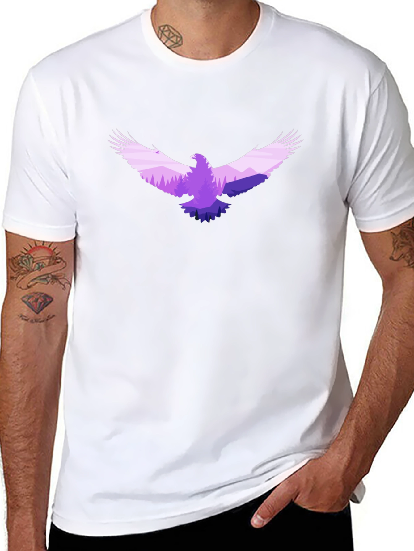 Eagle Silhouette Graphic Tee - Black