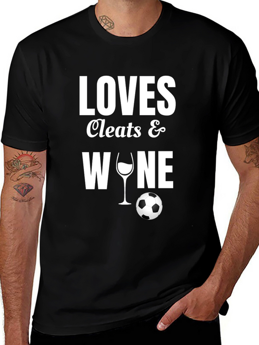 Loves Cleats & Wine T-Shirt - Soccer Fan Apparel