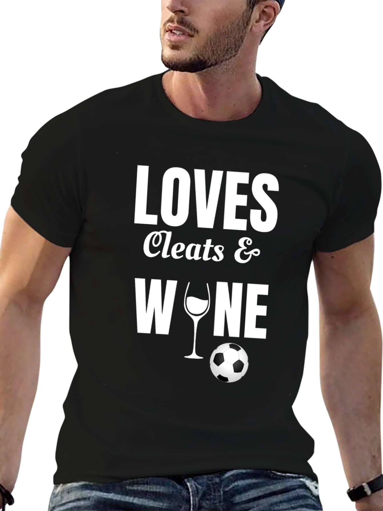 Loves Cleats & Wine T-Shirt - Soccer Fan Apparel