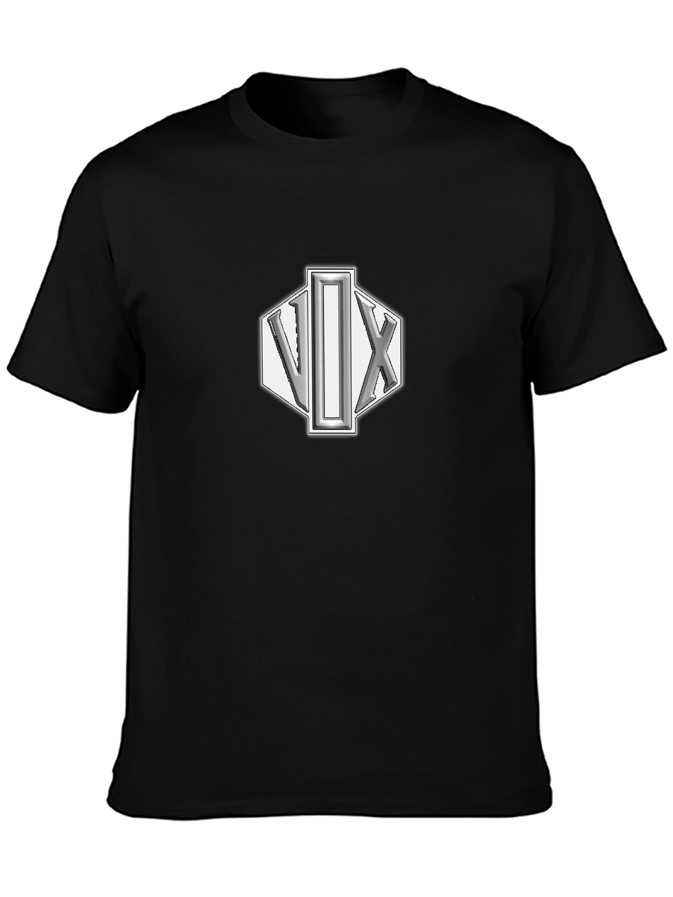 VIX Geometric Logo Black T-Shirt