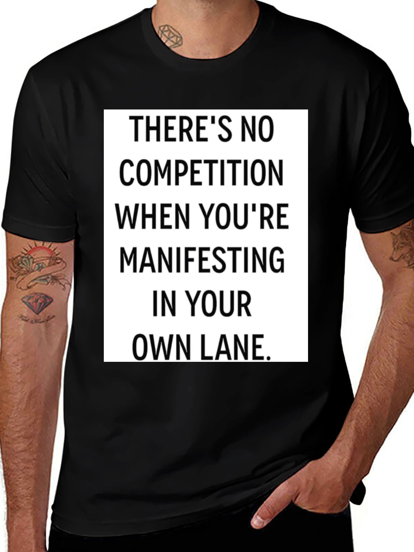 Manifesting in Your Own Lane Black T-Shirt