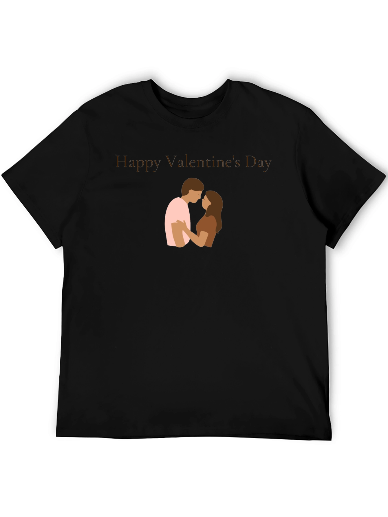 Valentines Day Couple Graphic Black T-Shirt