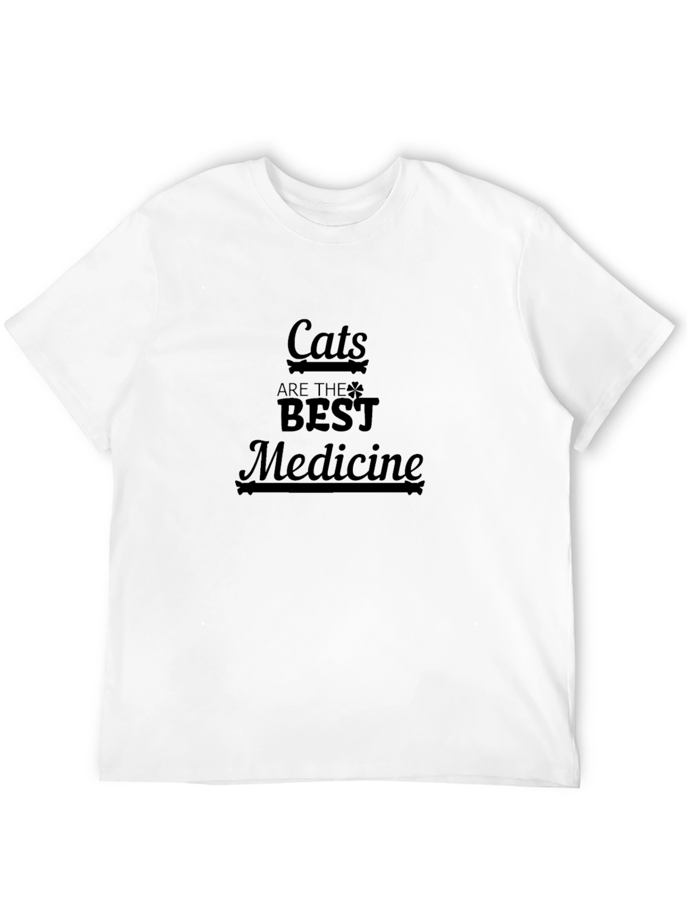 Cats are the Best Medicine Graphic Tee - Black