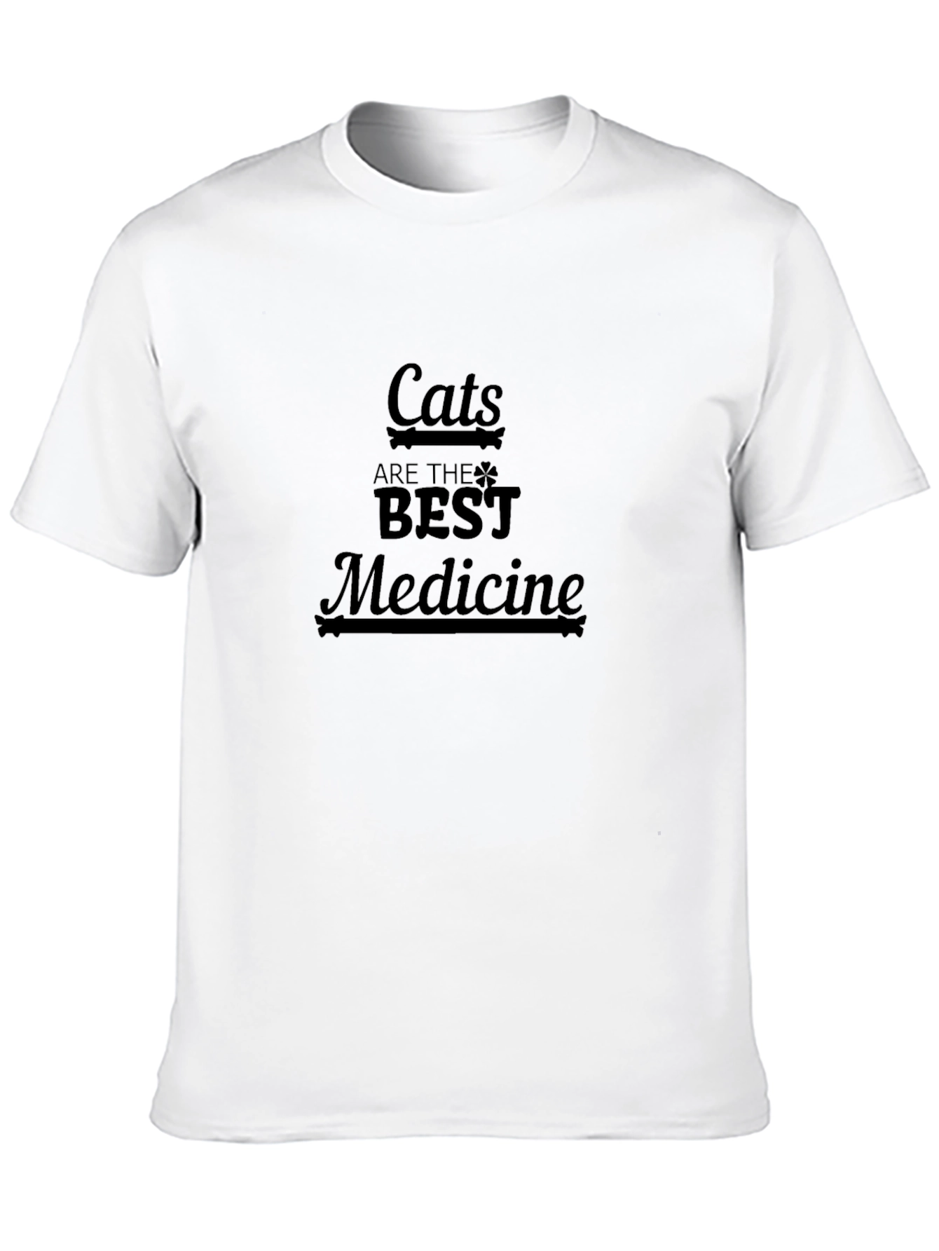 Cats are the Best Medicine Graphic Tee - Black