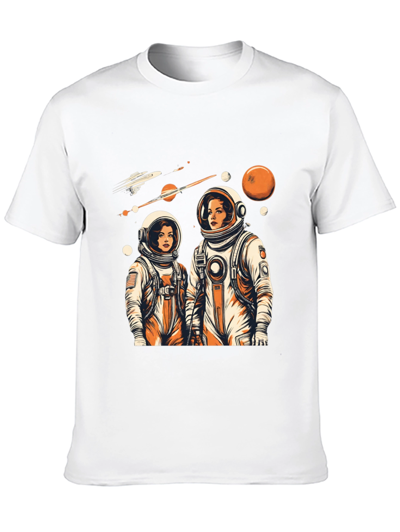 Retro Astronaut Couple Graphic Tee