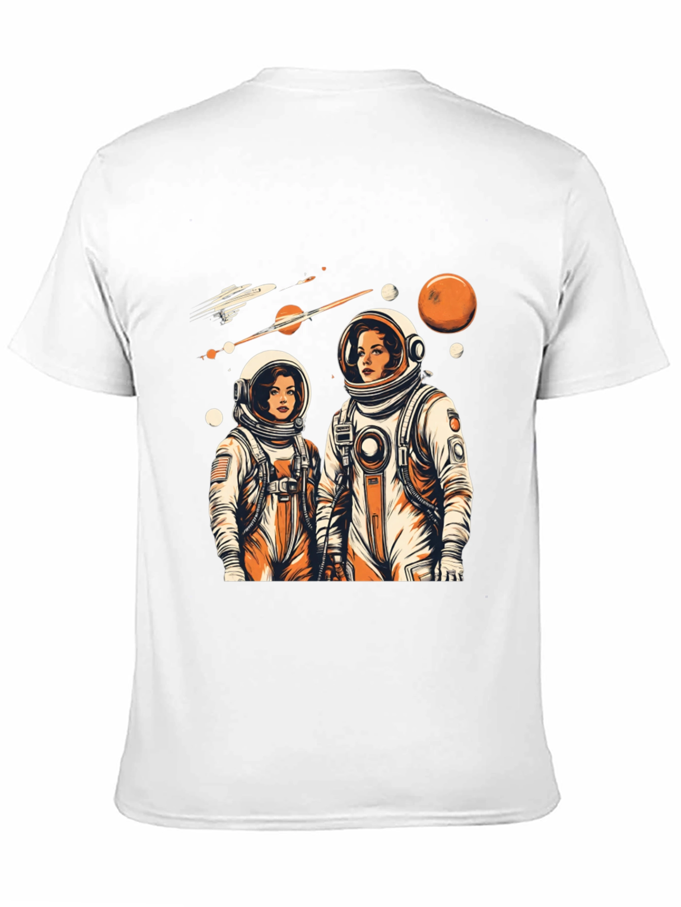 Retro Astronaut Couple Graphic Tee