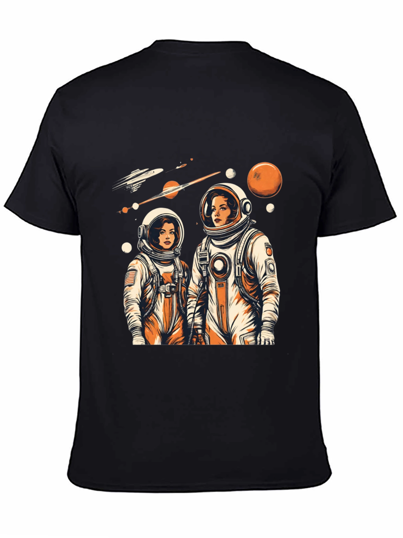Retro Astronaut Couple Graphic Tee