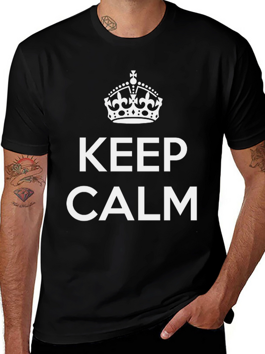 Keep Calm Crown Graphic Tee - Soft Cotton Blend