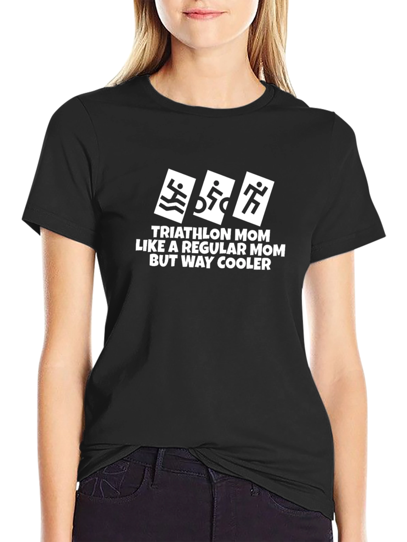 Triathlon Mom Graphic T-Shirt - Cool Mothers Day Gift