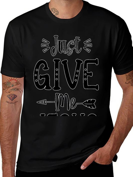 Just Give Me Coffee T-Shirt - Casual Black Tee