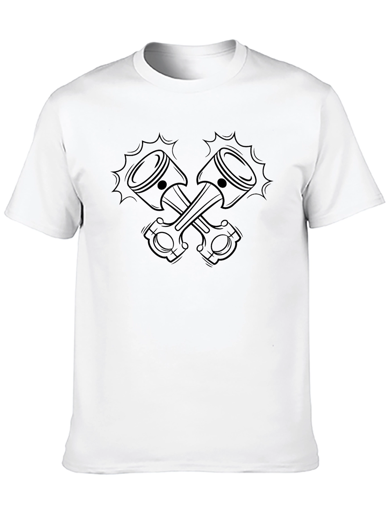 Crossed Pistons Graphic Tee - Black
