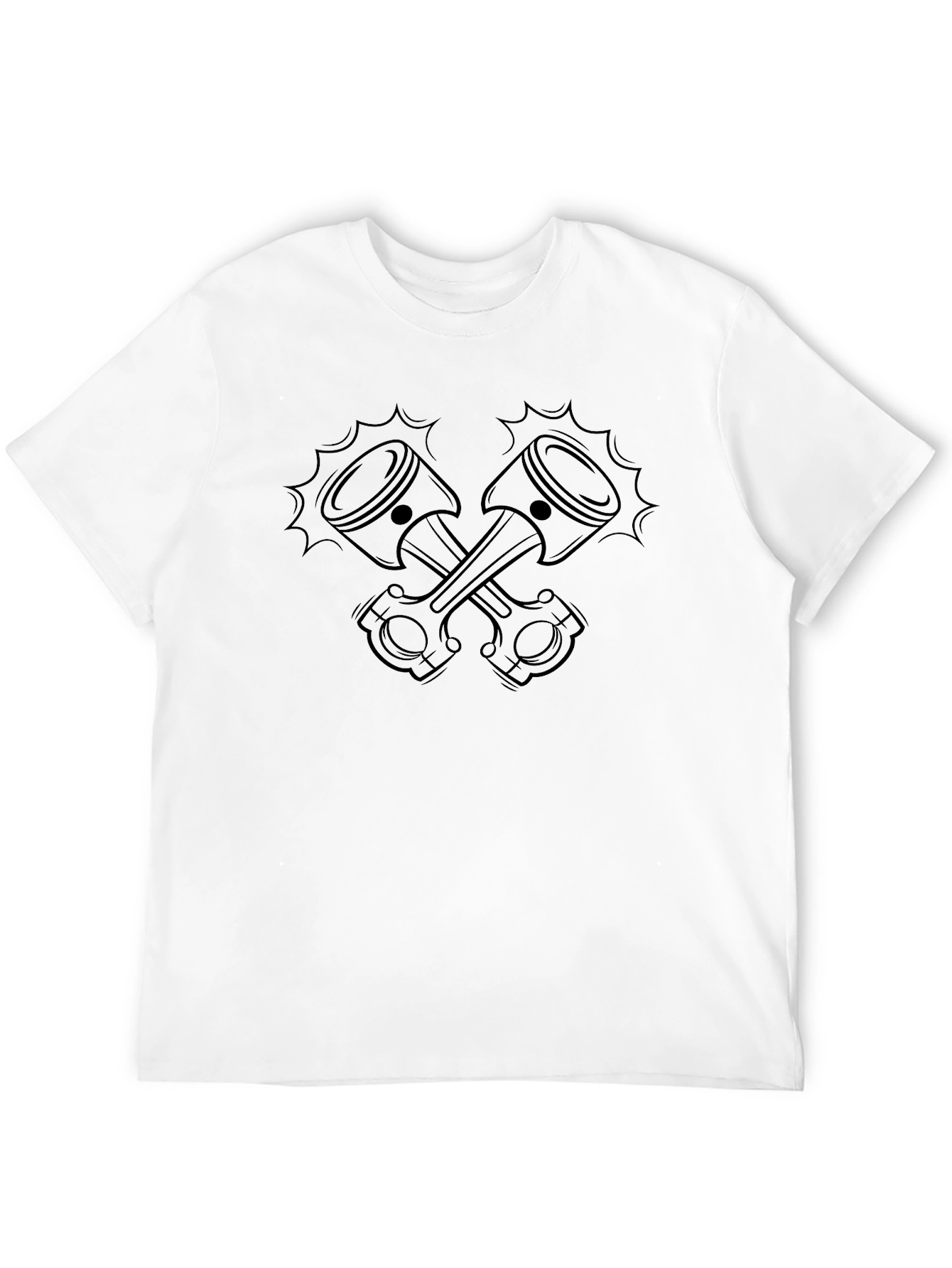 Crossed Pistons Graphic Tee - Black