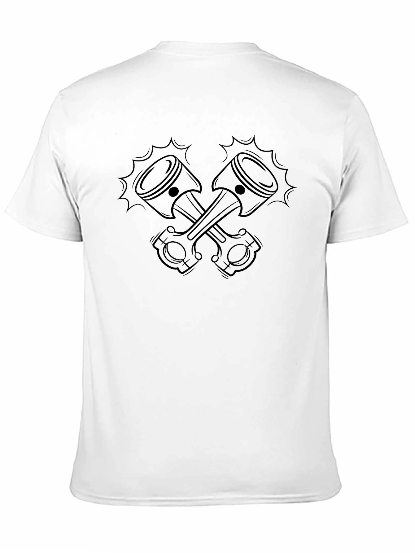 Crossed Pistons Graphic Tee - Black