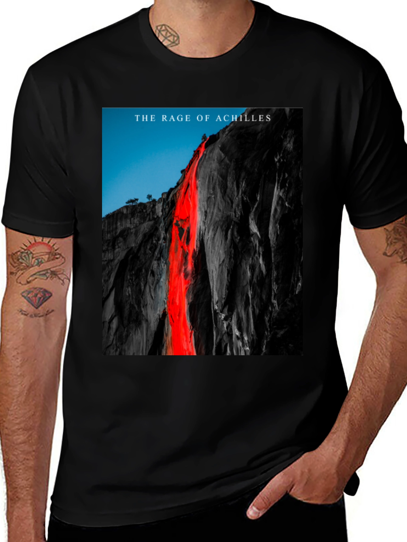 Rage of Achilles Graphic Tee - Black