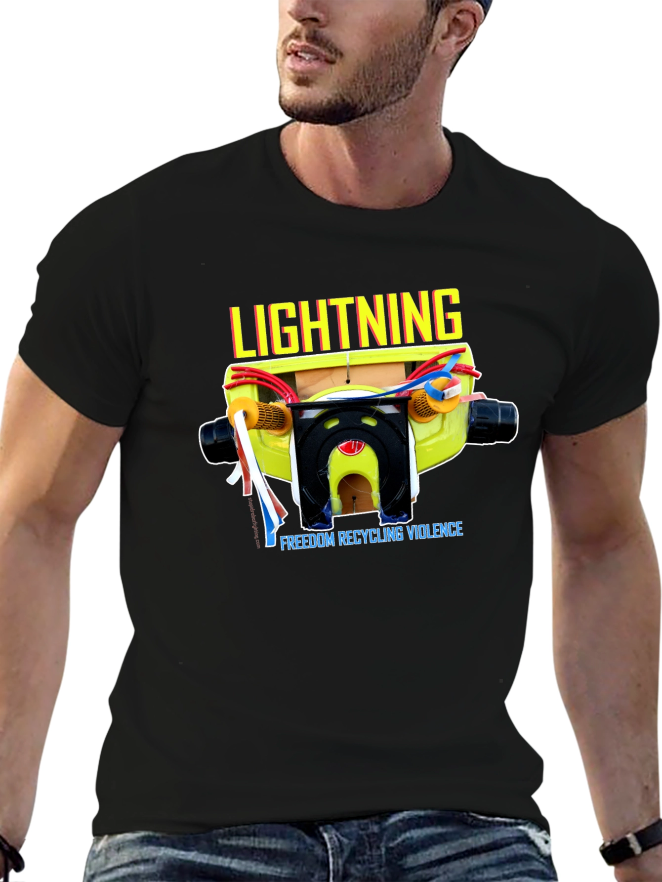 Lightning FREEDOM RECYCLING VIOLENCE Graphic Tee