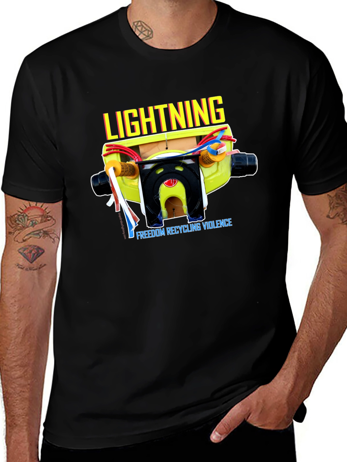 Lightning FREEDOM RECYCLING VIOLENCE Graphic Tee