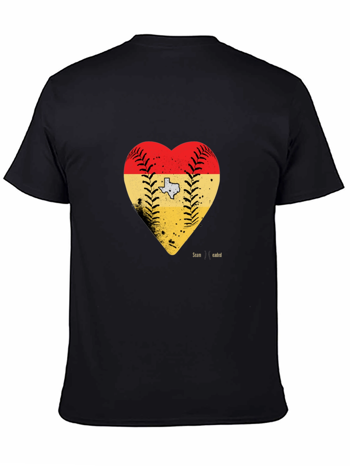 Texas Baseball Heart Graphic T-Shirt