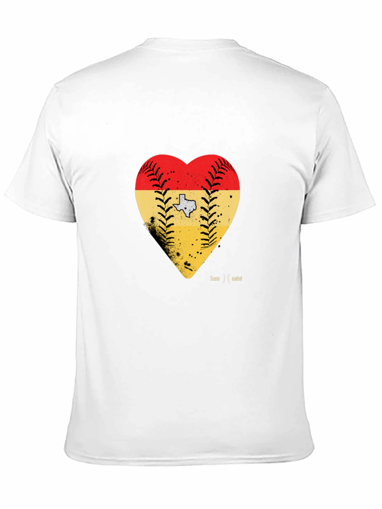 Texas Baseball Heart Graphic T-Shirt