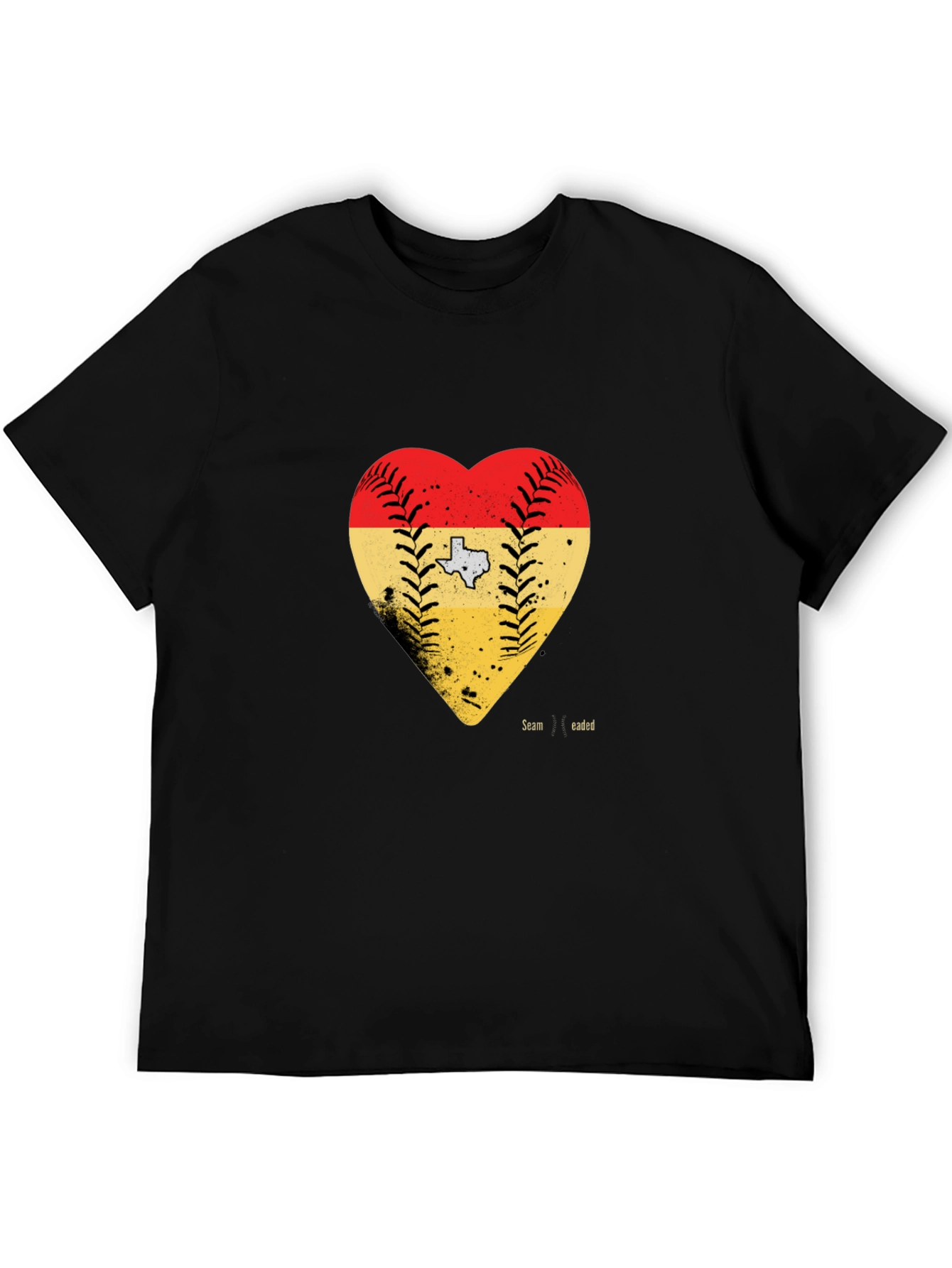 Texas Baseball Heart Graphic T-Shirt