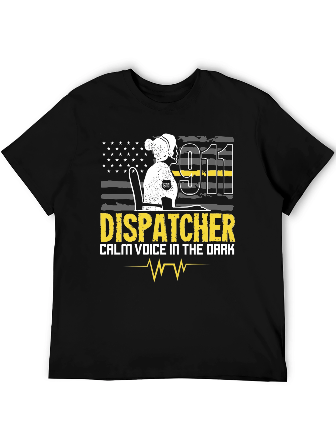 Dispatcher T-Shirt Calm Voice in the Dark 911 Design
