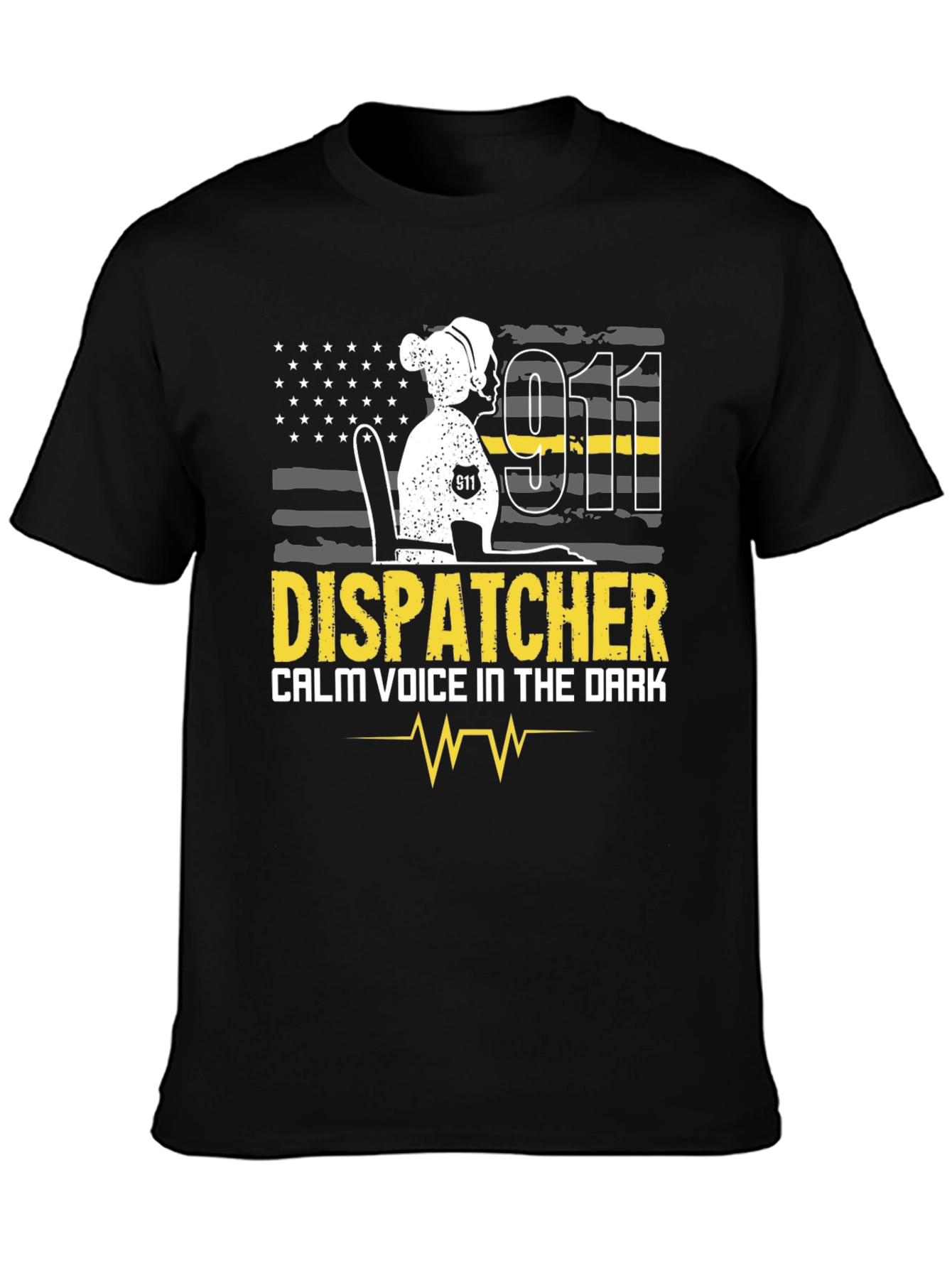 Dispatcher T-Shirt Calm Voice in the Dark 911 Design