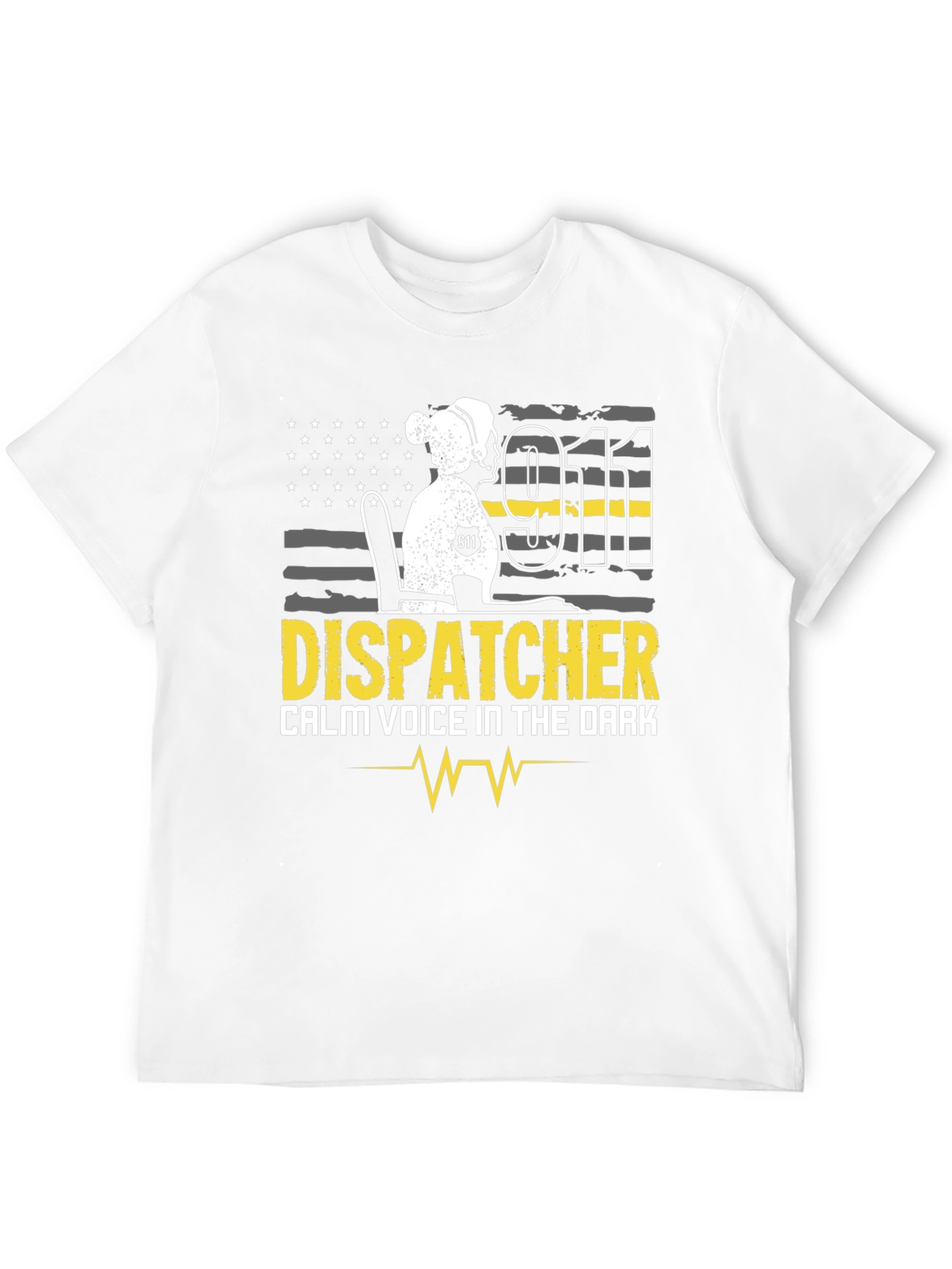 Dispatcher T-Shirt Calm Voice in the Dark 911 Design
