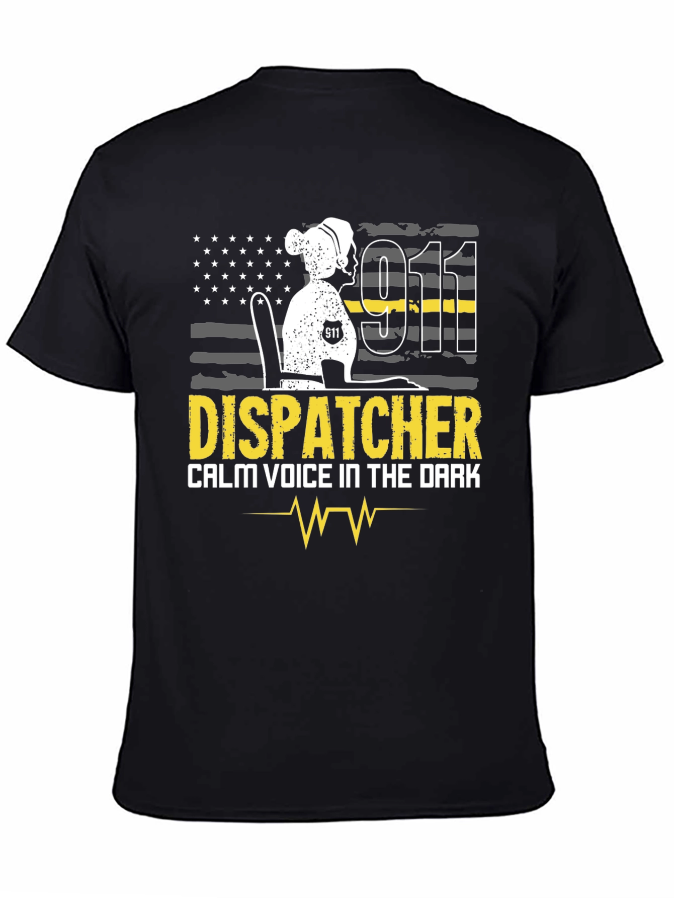 Dispatcher T-Shirt Calm Voice in the Dark 911 Design