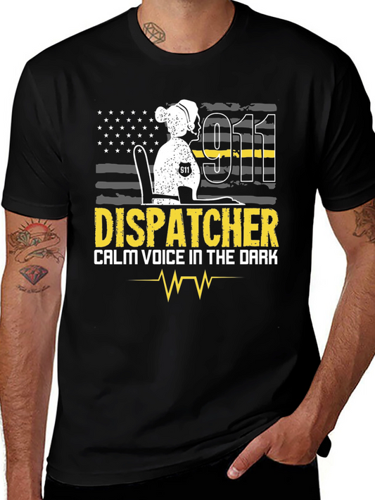 Dispatcher T-Shirt Calm Voice in the Dark 911 Design