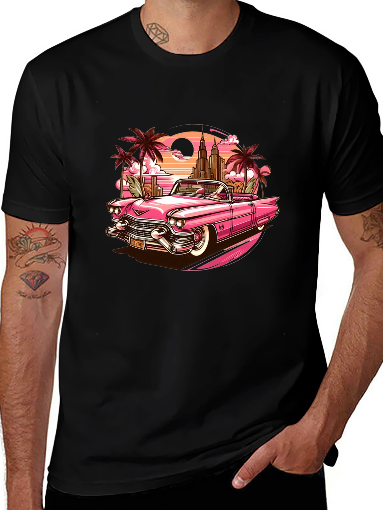 Retro Pink Convertible T-Shirt