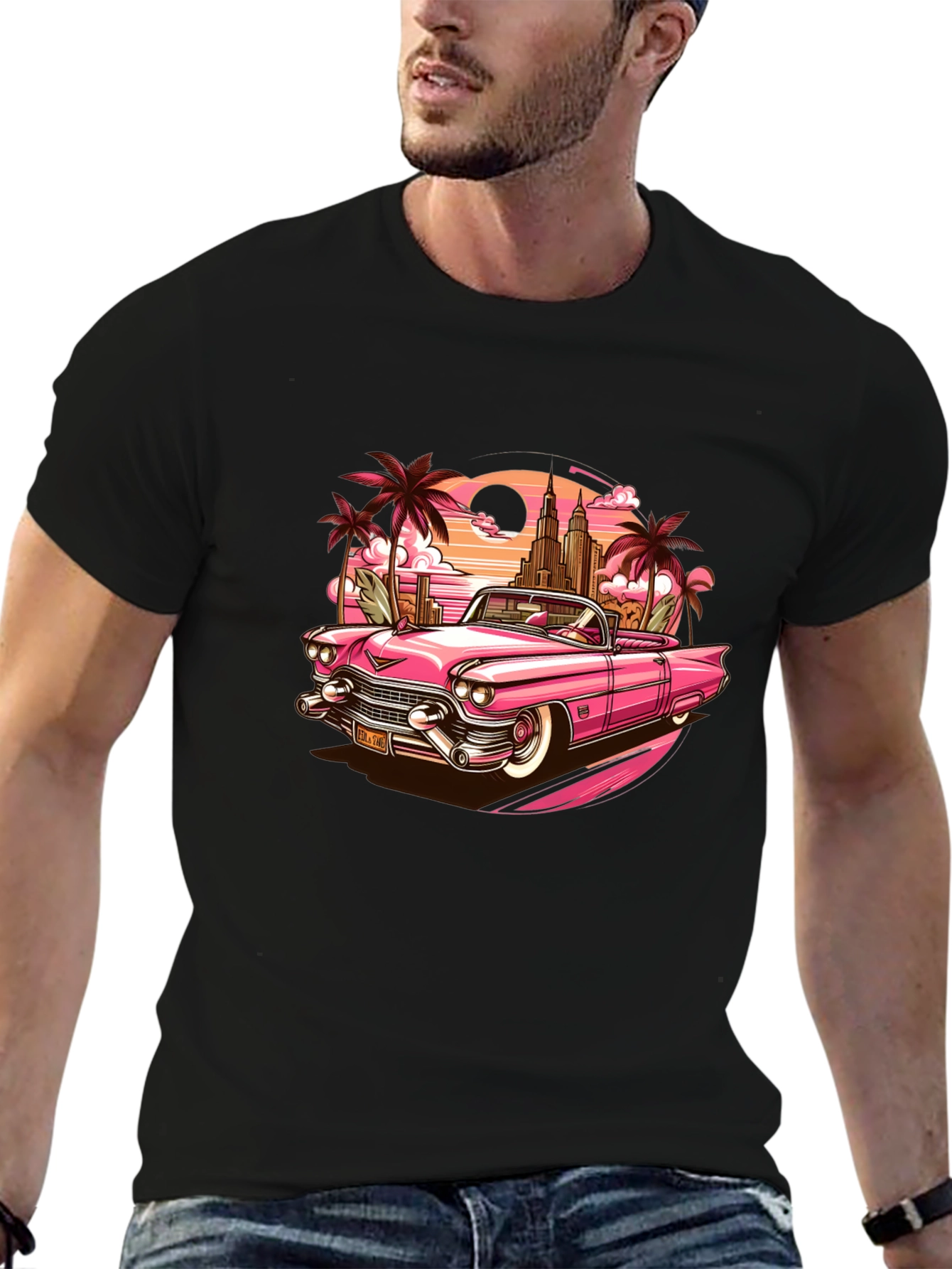 Retro Pink Convertible T-Shirt