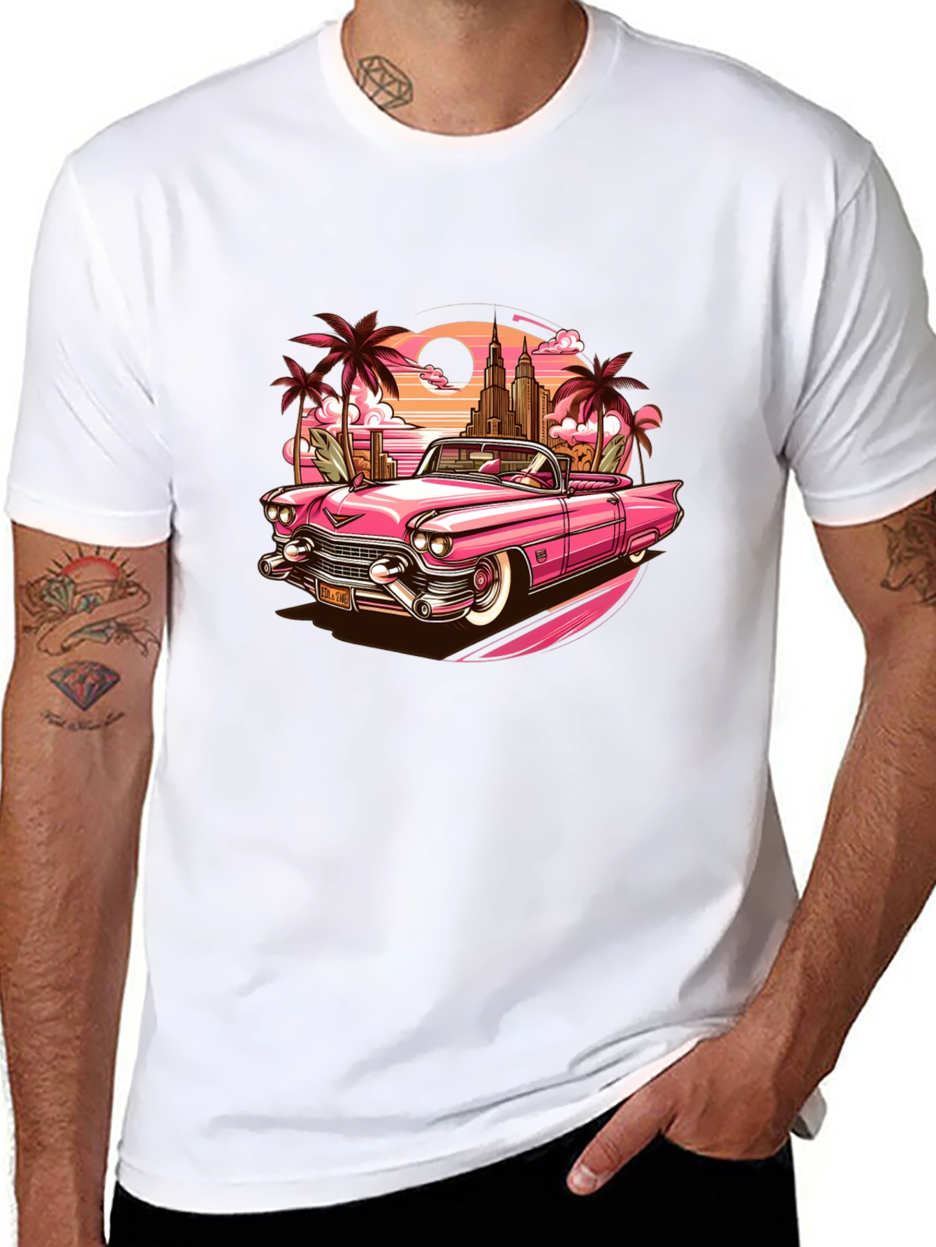 Retro Pink Convertible T-Shirt