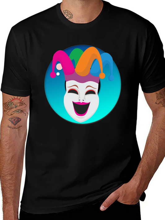 Jester Mask Graphic Tee - Black
