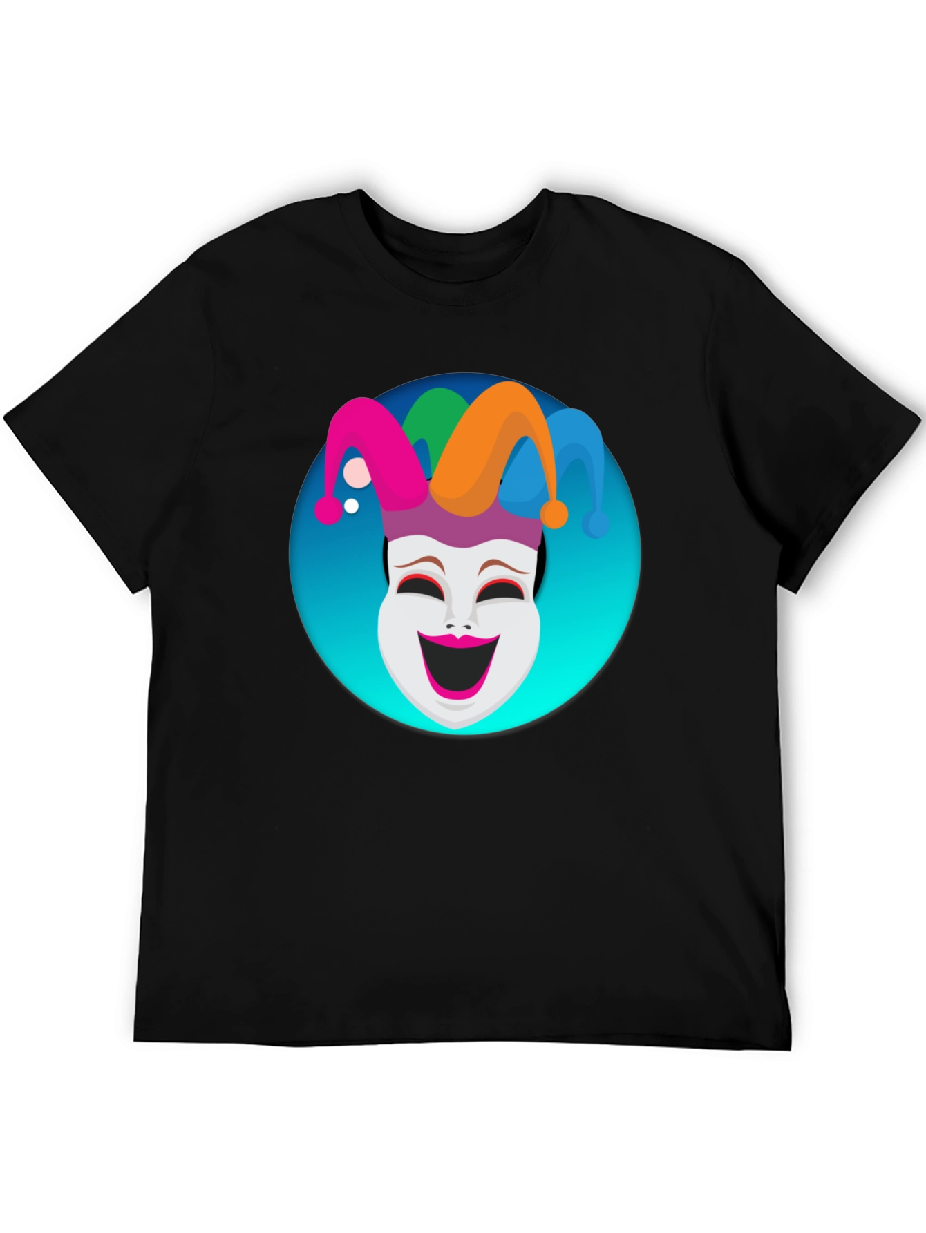 Jester Mask Graphic Tee - Black