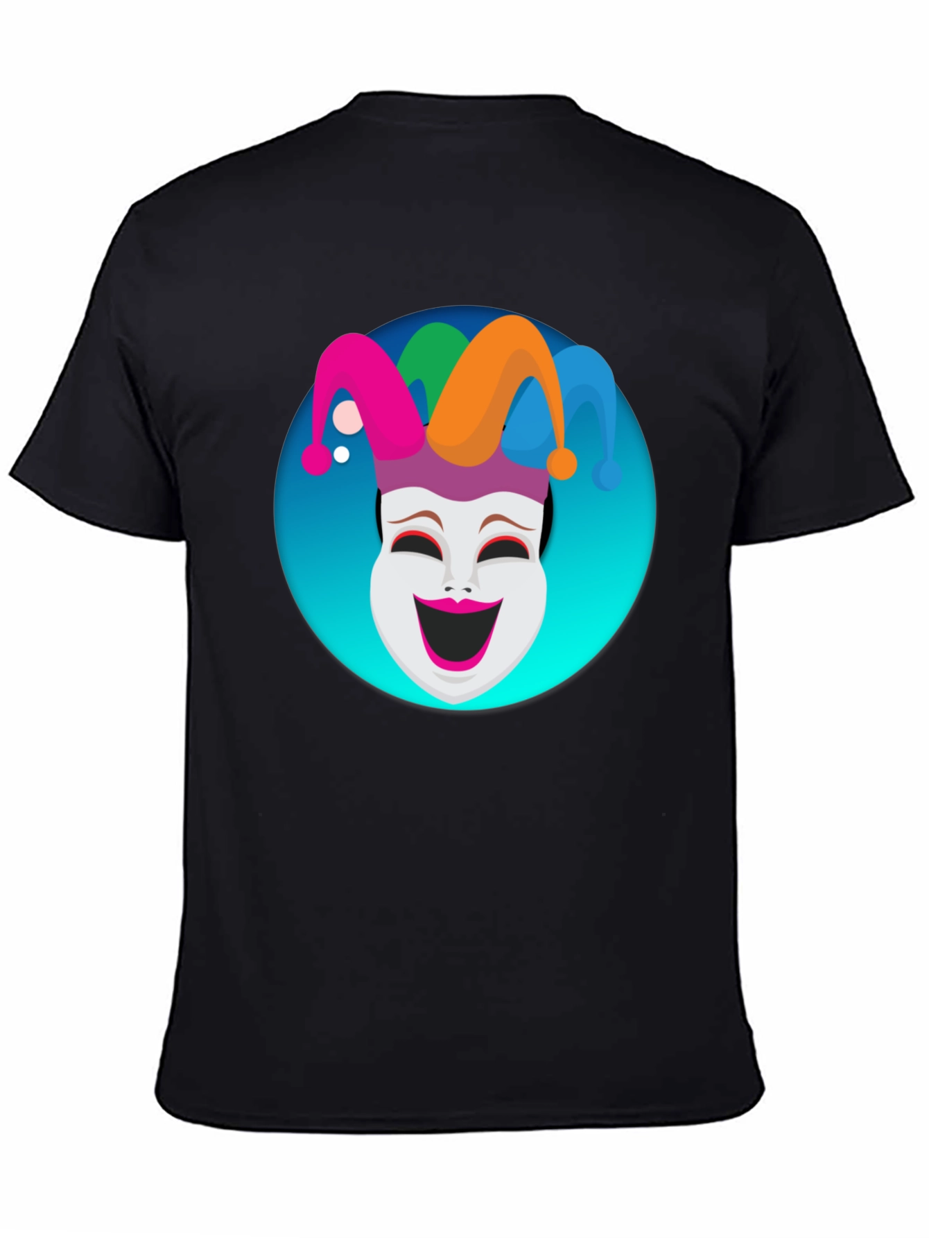 Jester Mask Graphic Tee - Black