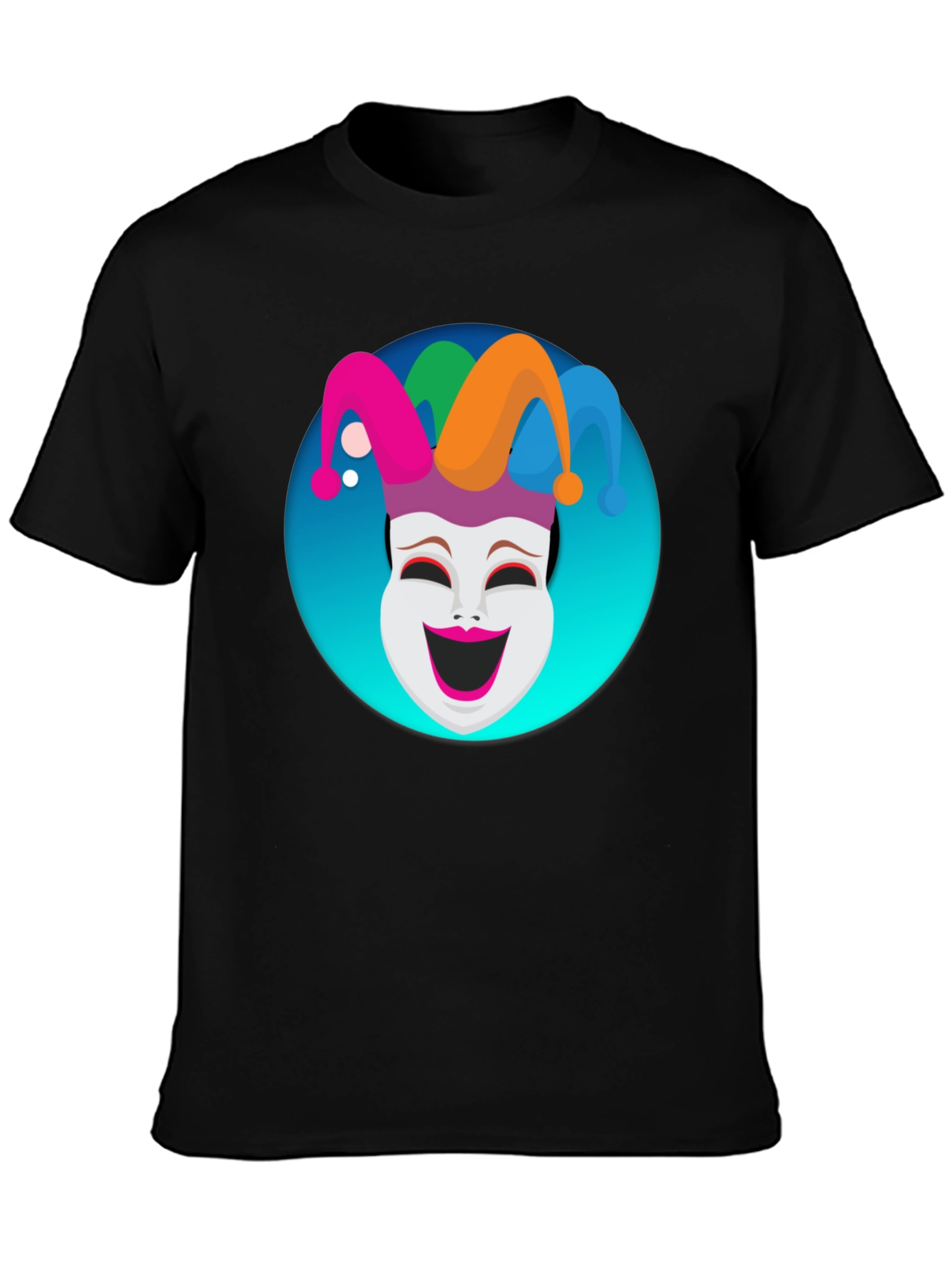 Jester Mask Graphic Tee - Black